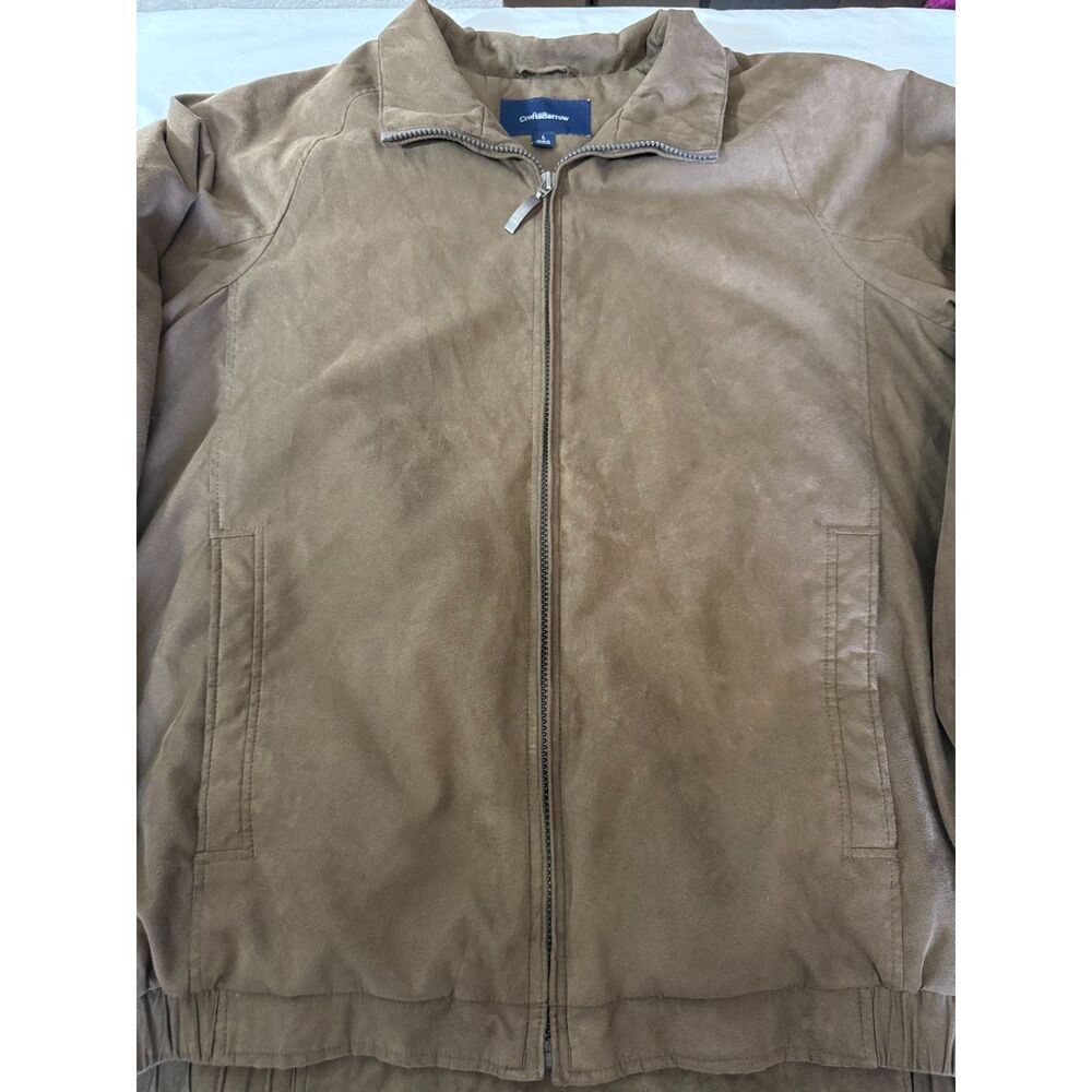Preowned Croft and Barrow Mens size Large Lightweight Lined Brown Jacket